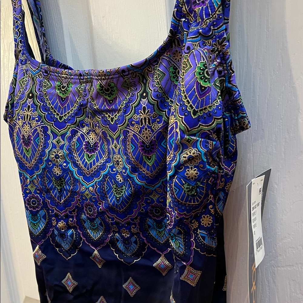 Longitude Blue and Purple One Piece Swimsuit - Picture 3 of 5